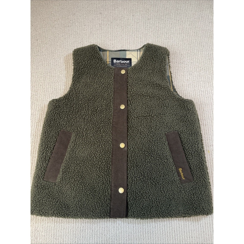 Barbour Women's 10 Dulsie Liner Vest Fleece Full Zip Outdoor Olive/ancient